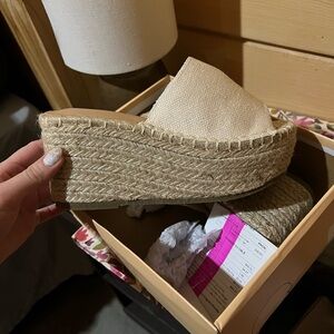 Soda Natural Espadrille Platform Sandals